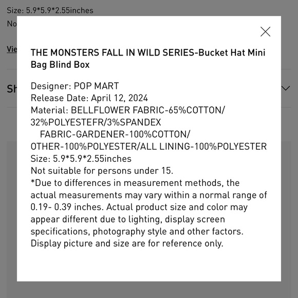 POP MART Labubu MONSTERS FALL IN WILD SERIES Hat Mini Bag Datura (pink mauve) - Picture 6 of 6